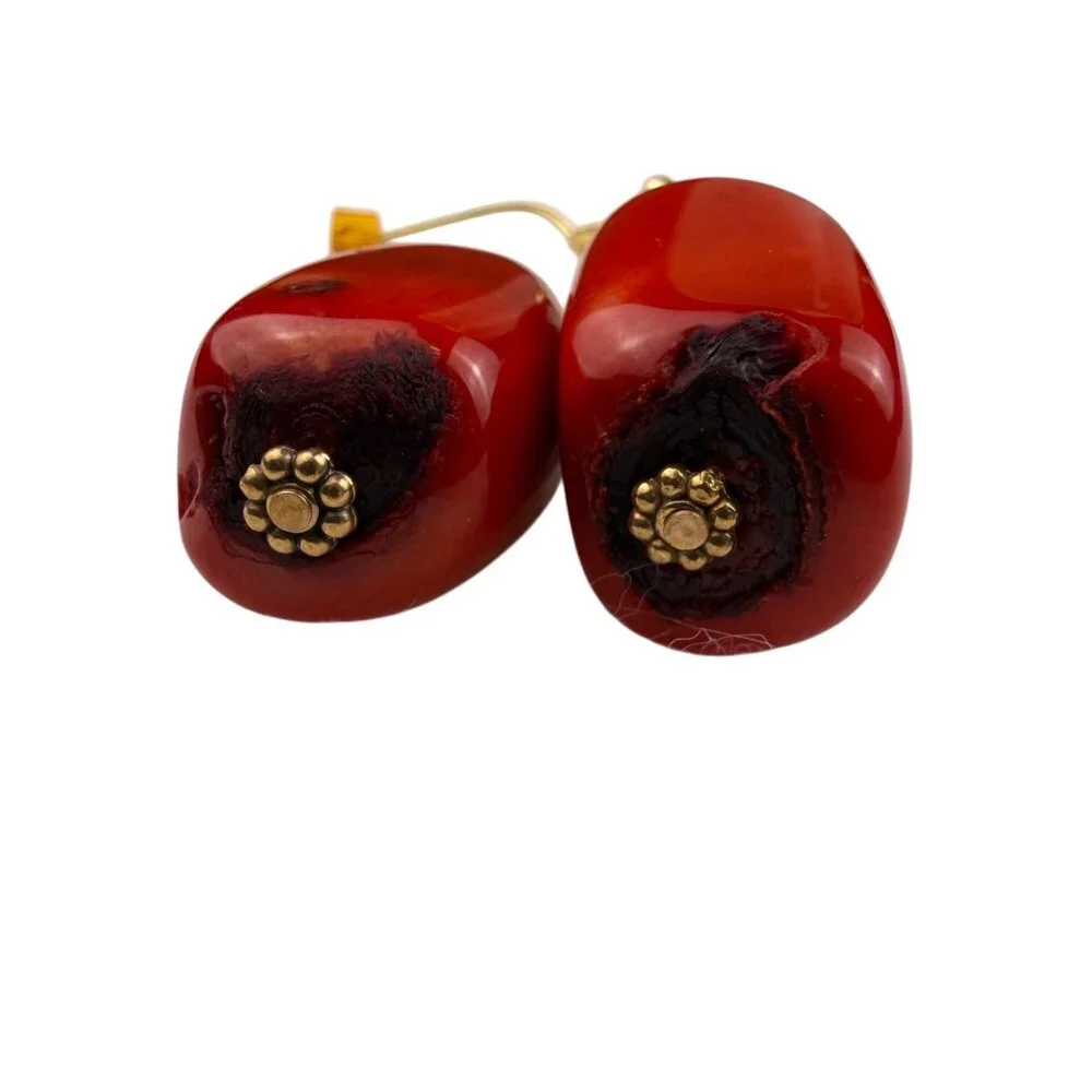 Barse Womens Red Stone & Gold Tone Earrings & Necklace Set - Picture 6 of 9